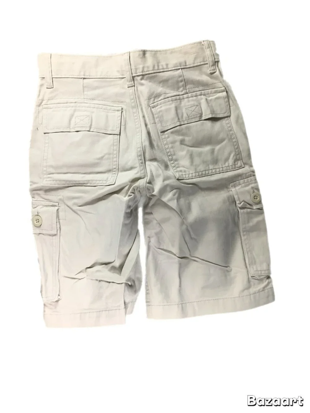 Lot of 2 Old Navy Boys Shorts Size 8 Plaid & Khaki Cargo Built-In Belts